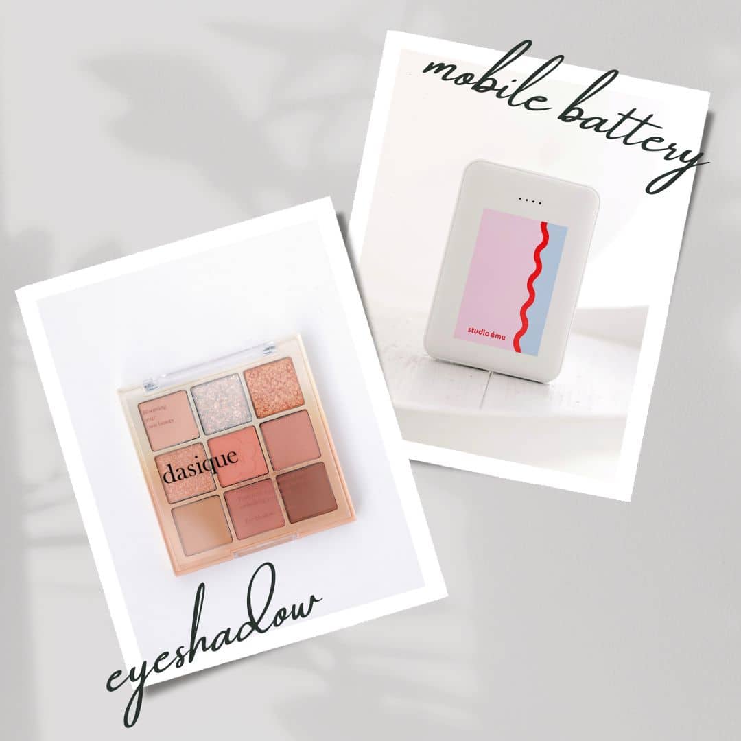 アイシャドウとモバイルバッテリー